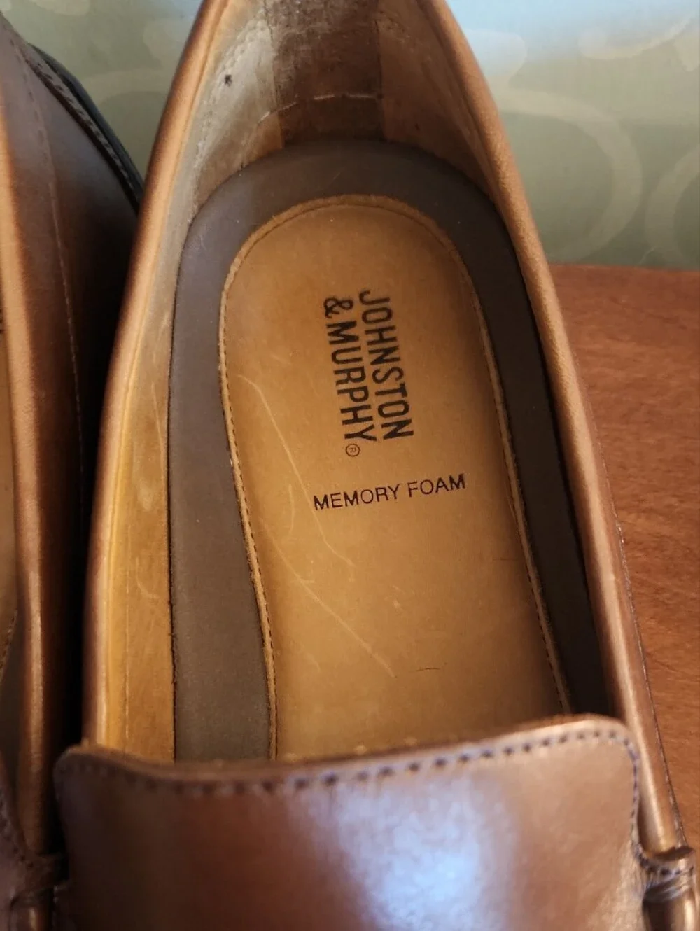 Johnston & Murphy Tan Leather Slip-On Loafers